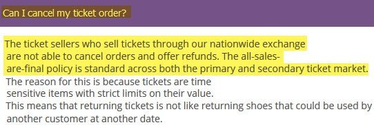 ticketliquidator reviews can I cancel return refunds