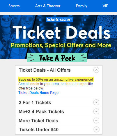 ticketmaster reviews ticket deals below