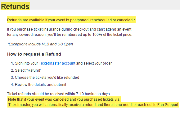 ticketmaster review 2020 how to request refunds